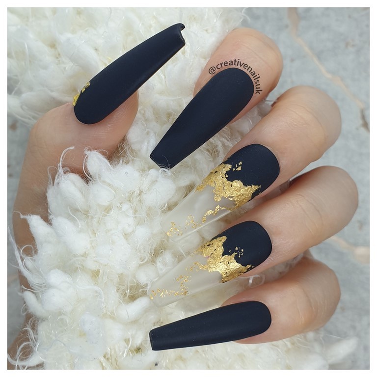 gold leaf nails