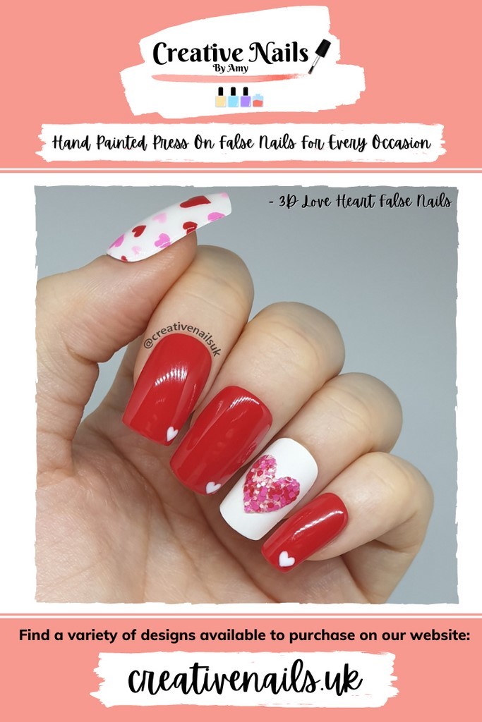 love heart nails