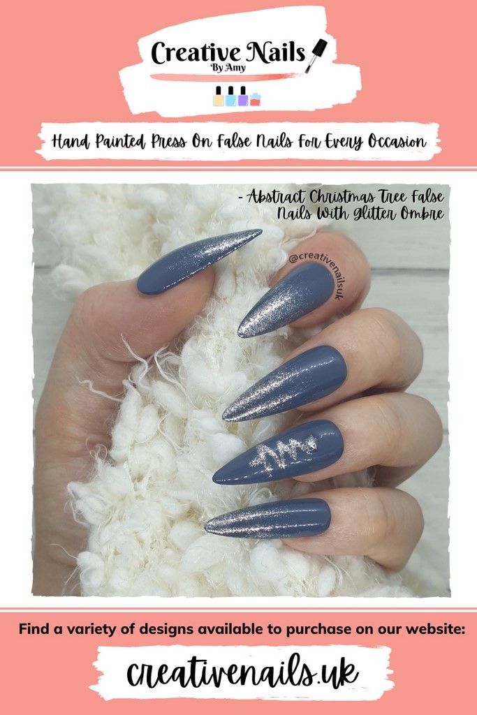silver glitter ombre nails