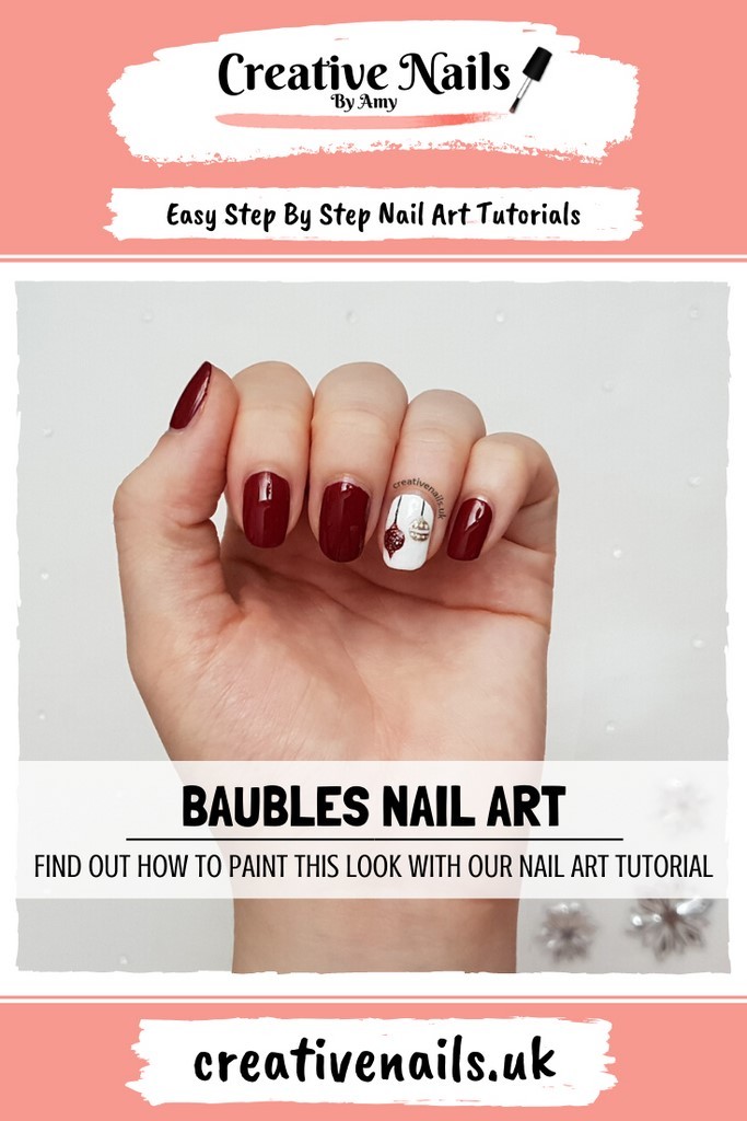 Christmas bauble easy step by step nail art tutorial
