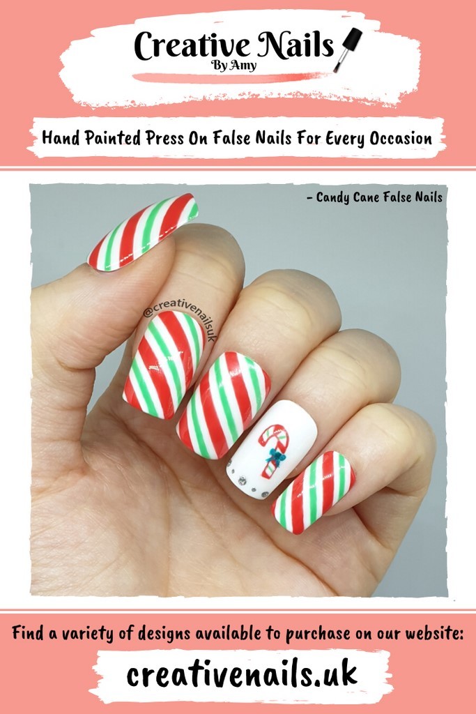 candy cane acrylic nails