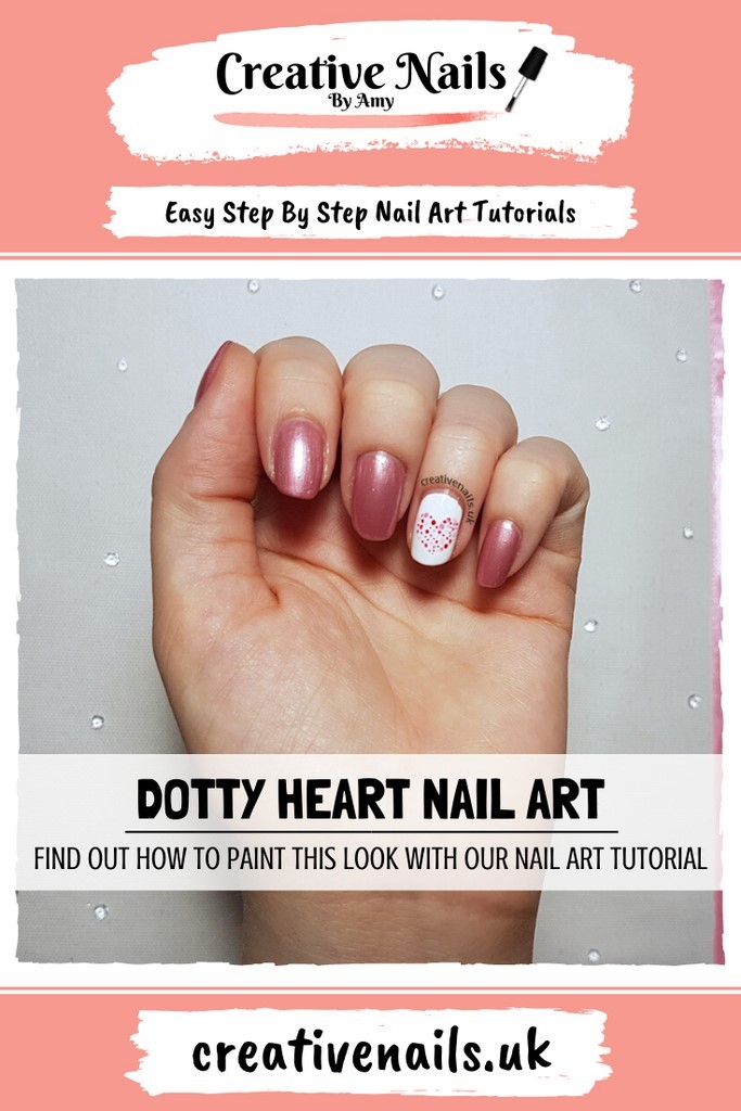 dotty heart easy step by step nail art tutorial