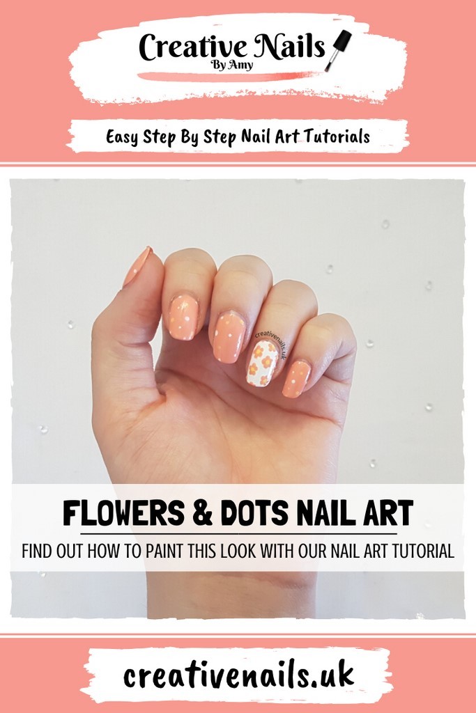 flower and dots easy step by step nail art tutorial