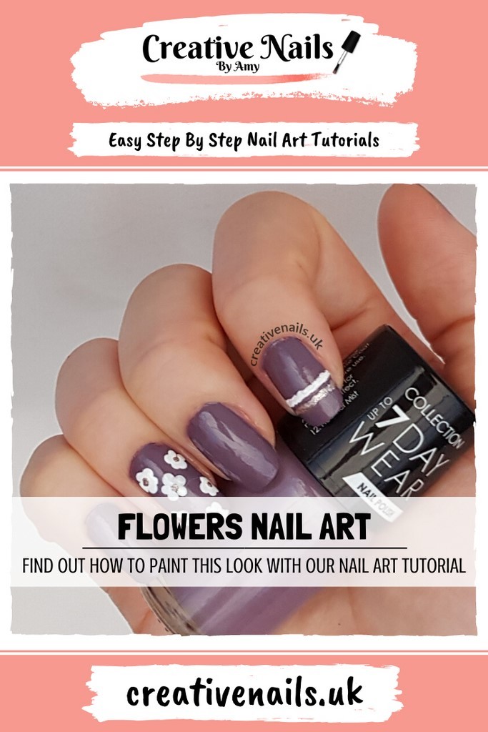 striped nails with flowers easy step by step nail art tutorial