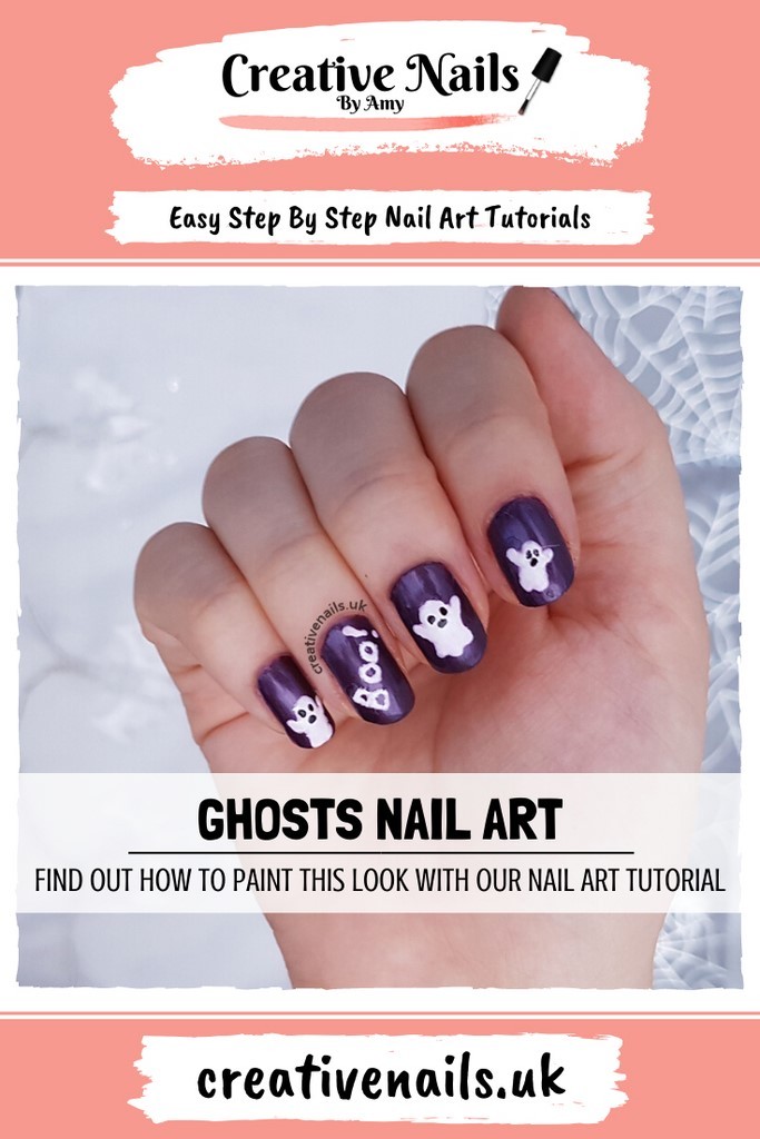 ghost easy step by step nail art tutorial