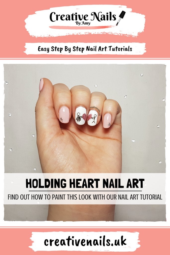 holding heart easy step by step nail art tutorial