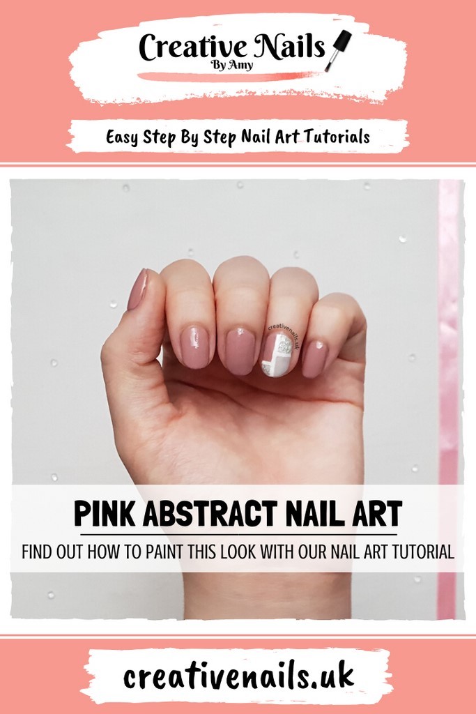 pink abstract easy step by step nail art tutorial