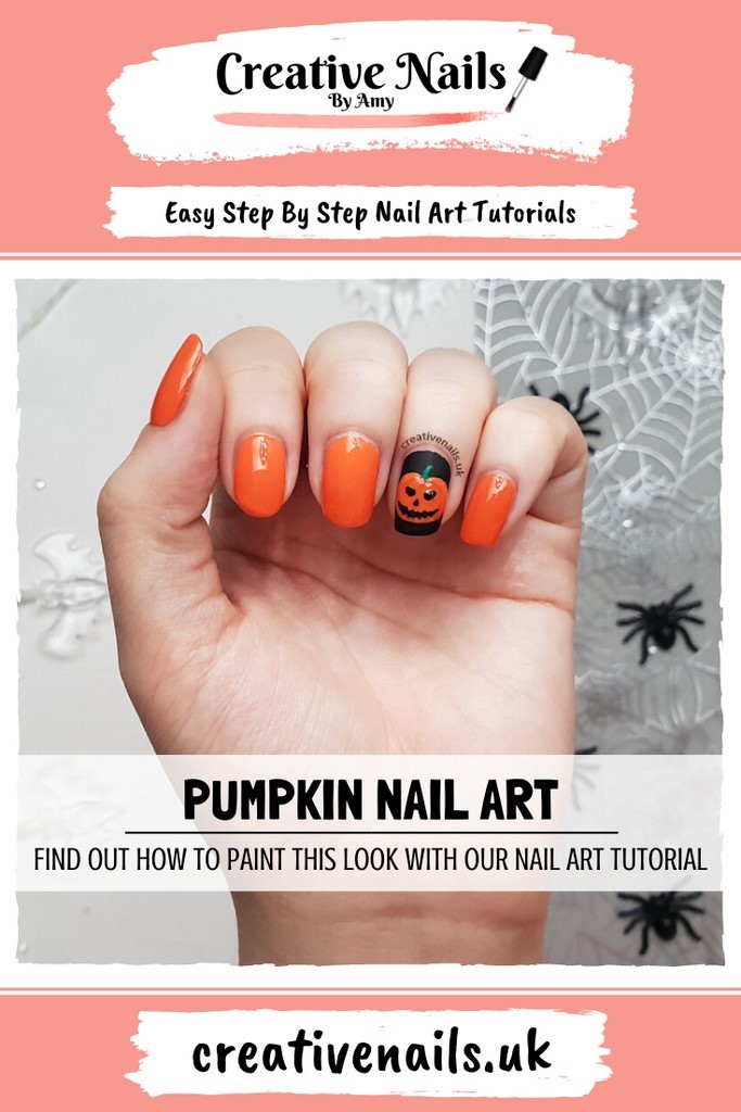 pumpkin easy step by step nail art tutorial