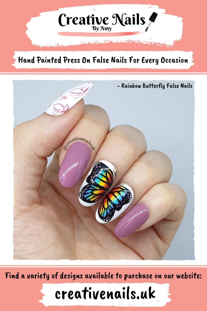 butterfly acrylic nails