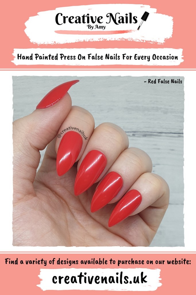 red acrylic nails