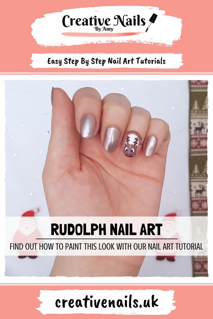 rudolph easy step by step nail art tutorial