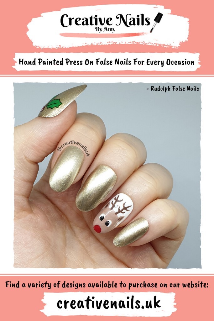 christmas nails rudolph
