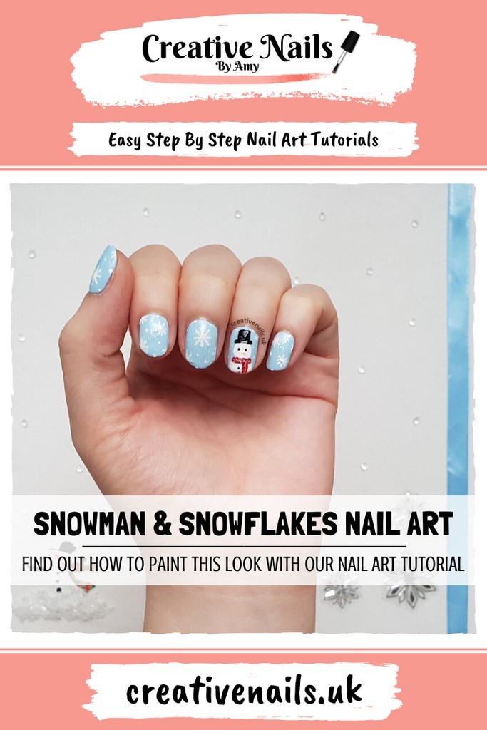 snowman and snowflakes easy step by step nail art tutorial