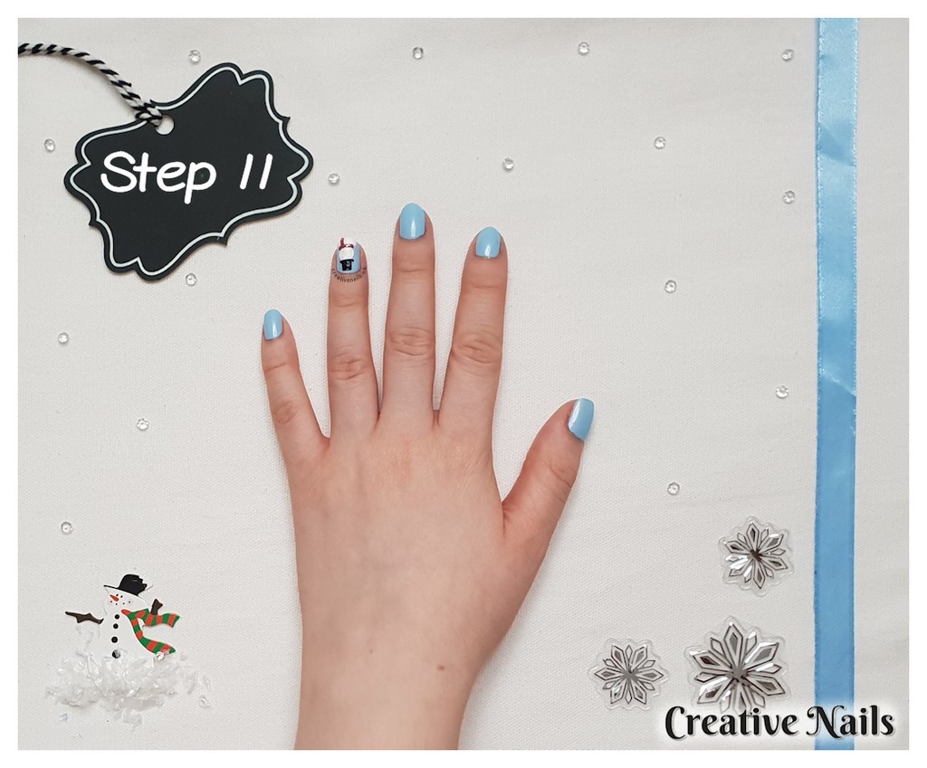 snowman christmas nails
