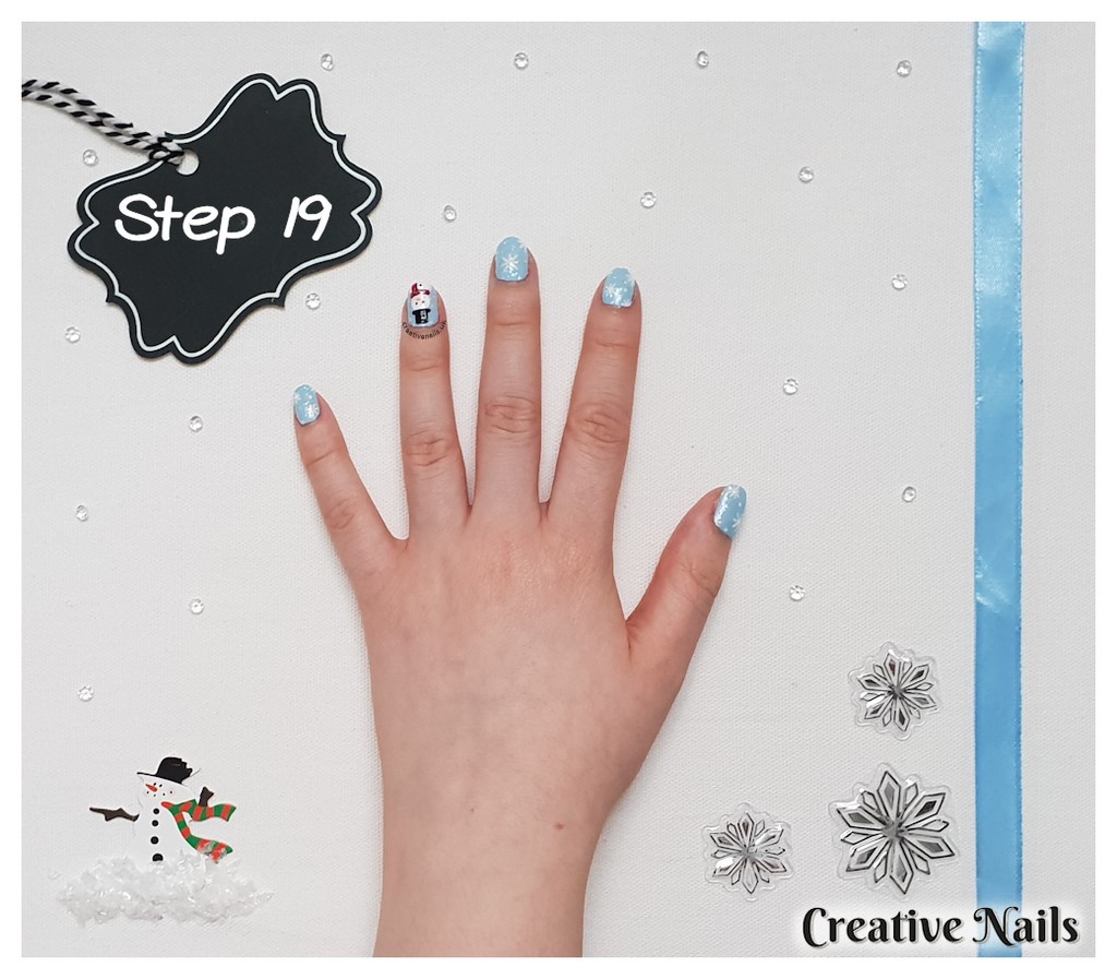 glitter snowflake nails