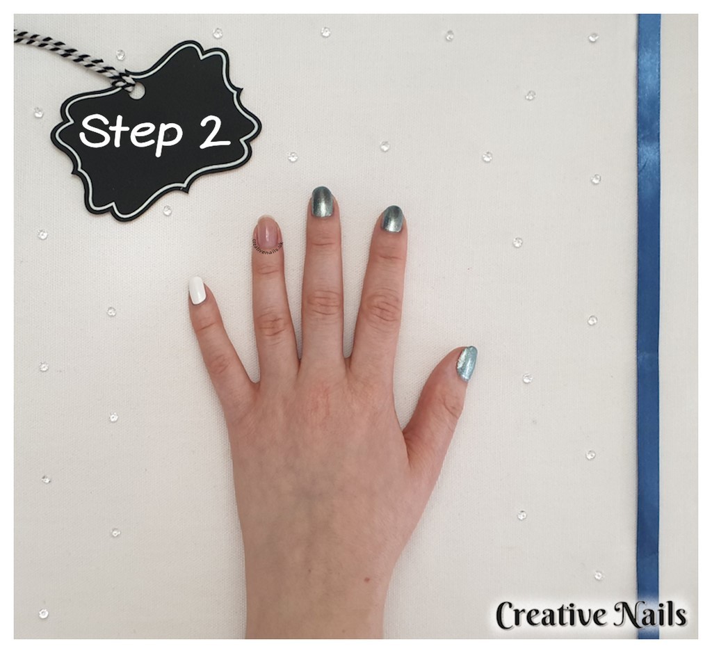 blue holographic nails