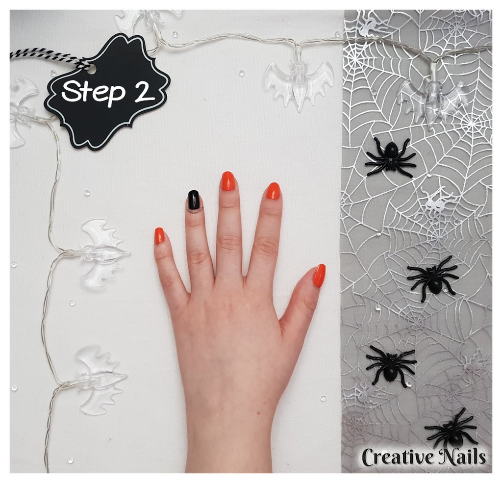 orange halloween nails