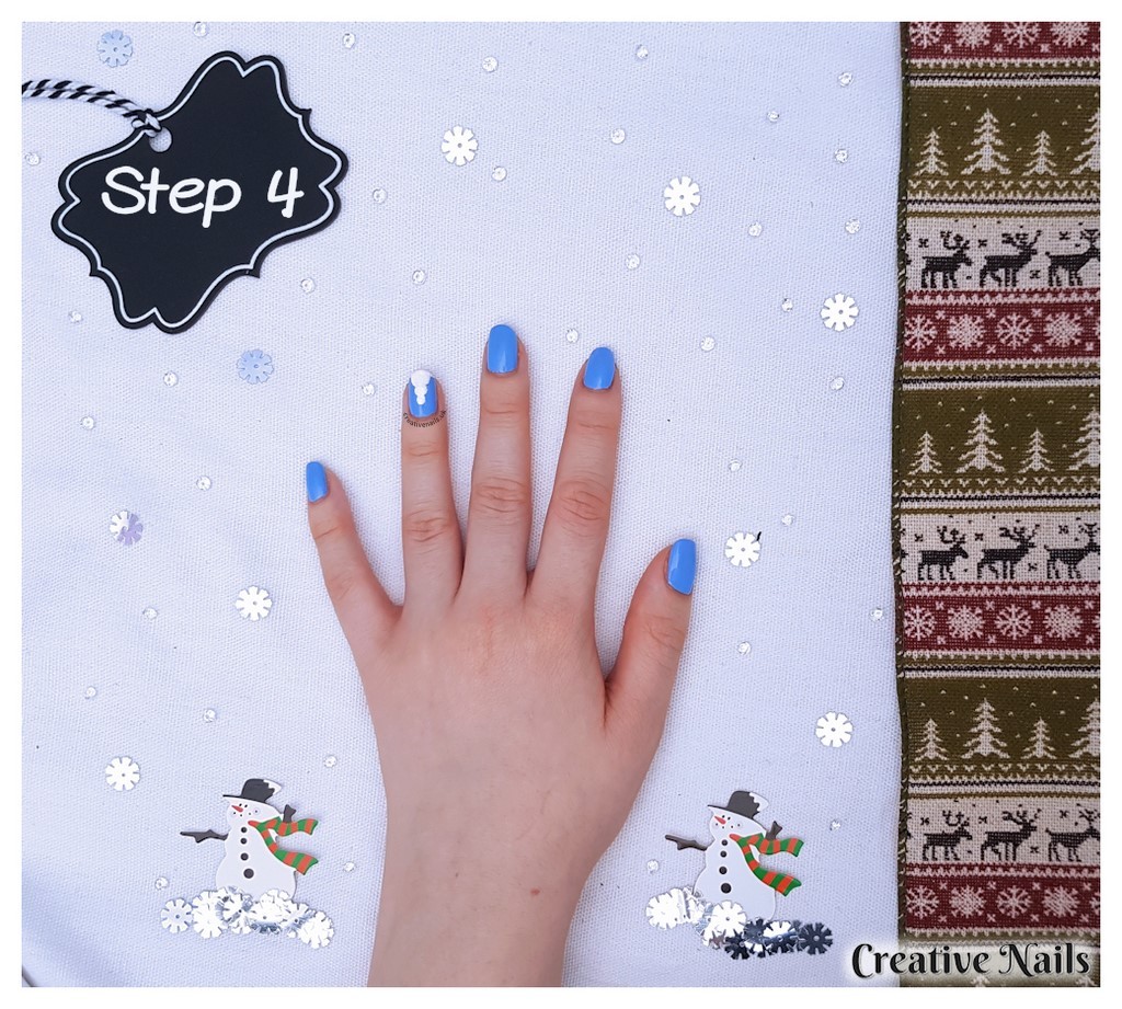 snowman christmas nails