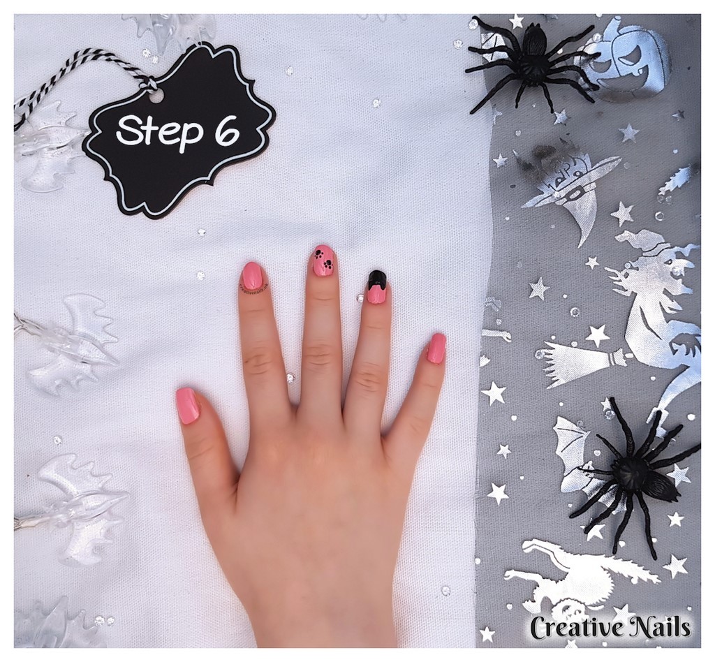 black cat nail art