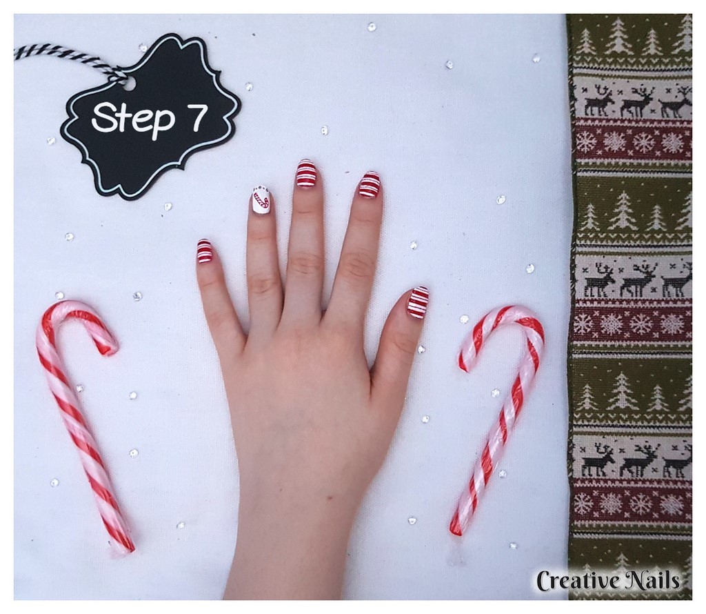 candy cane nail art