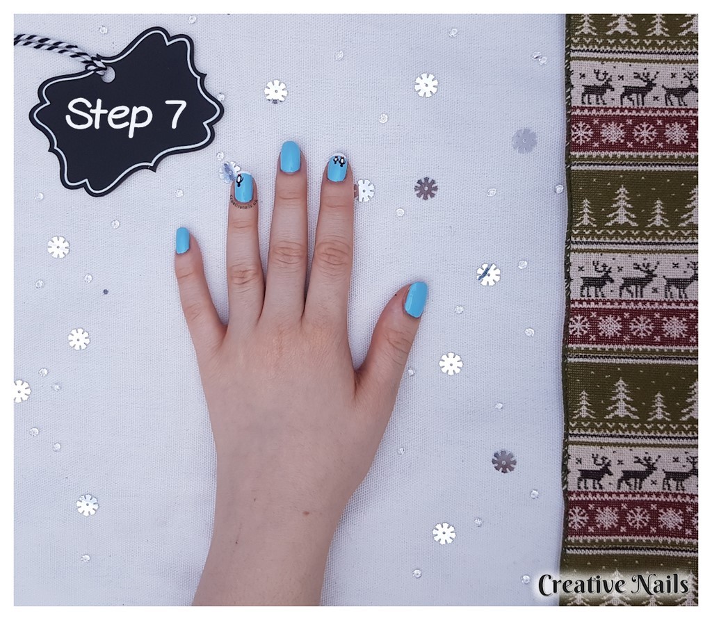 christmas penguin nails