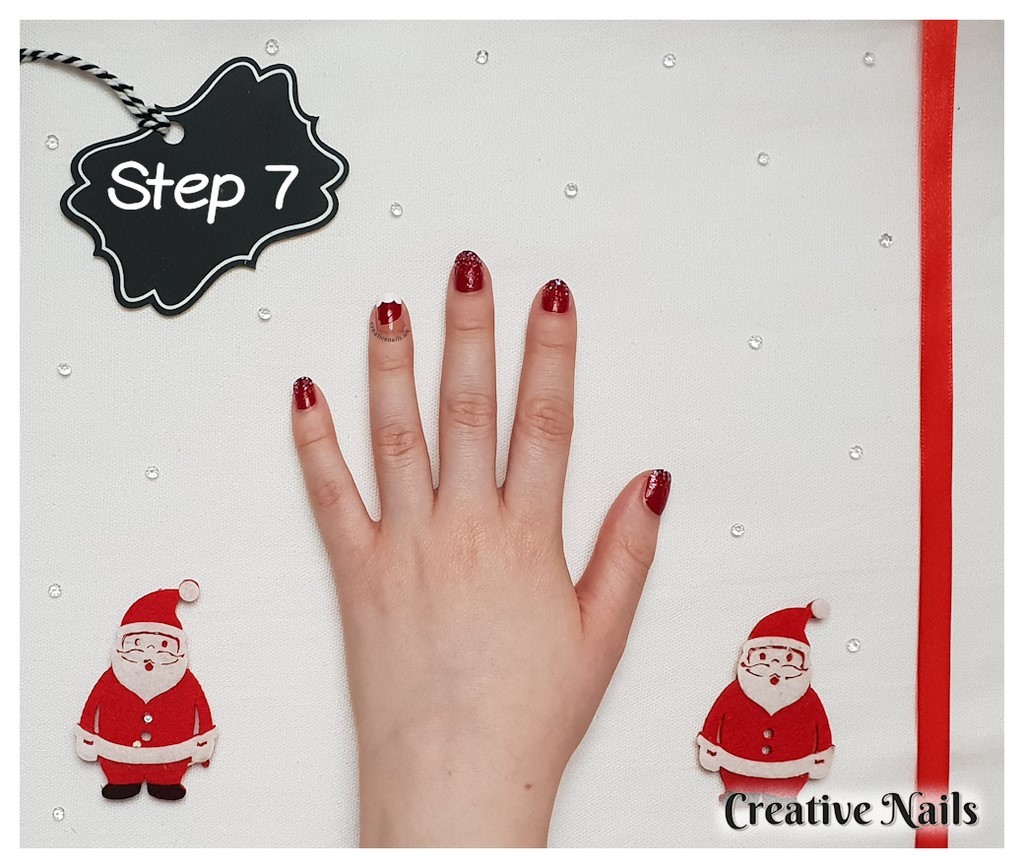 christmas hat nail art