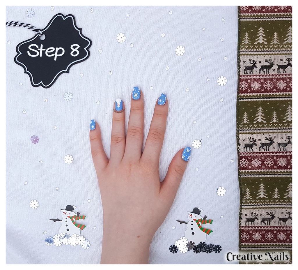 snowman nail art