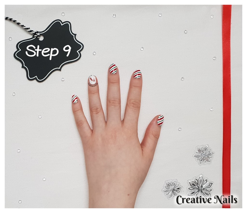 candy cane christmas nails