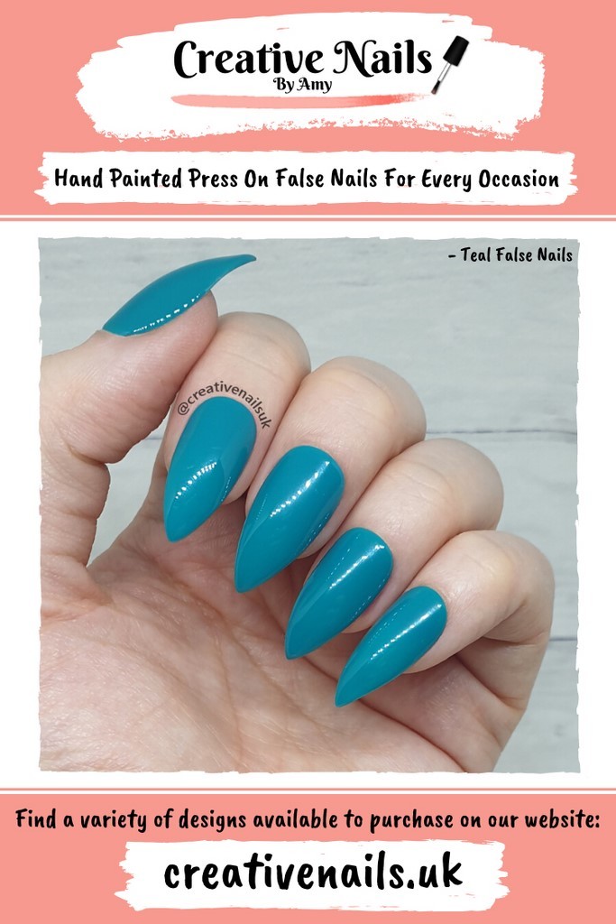 teal acrylic nails