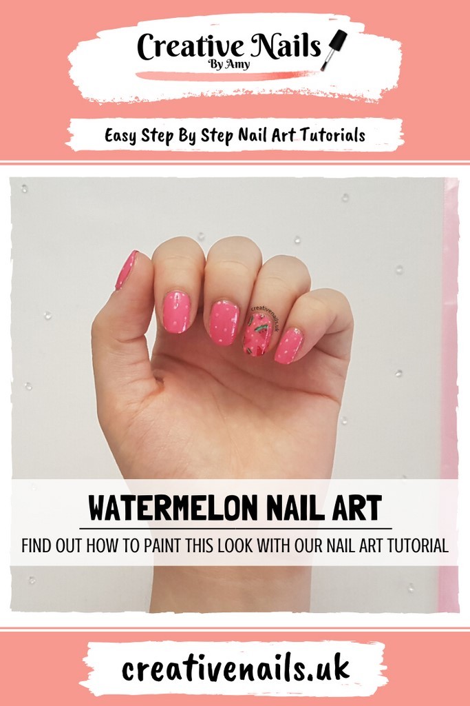 watermelon easy step by step nail art tutorial