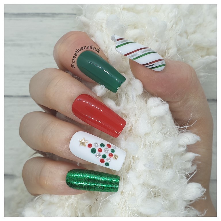 christmas false nails