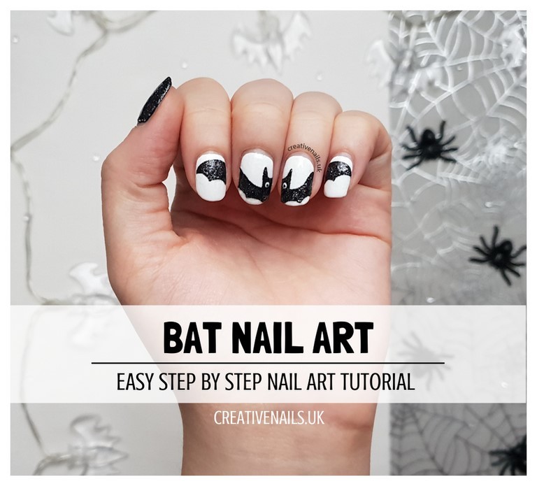 bat nail art tutorial