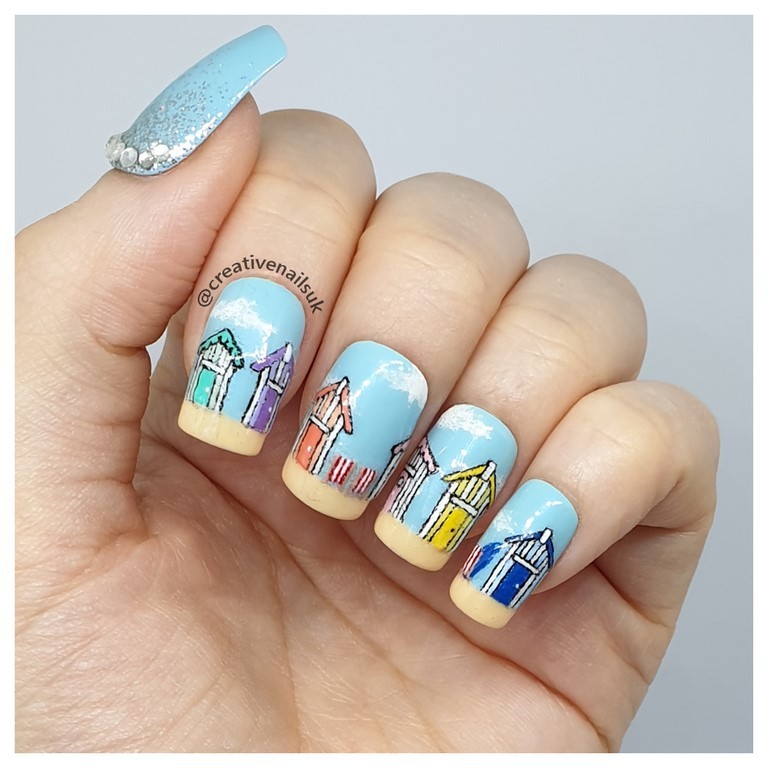 beach themed nail design