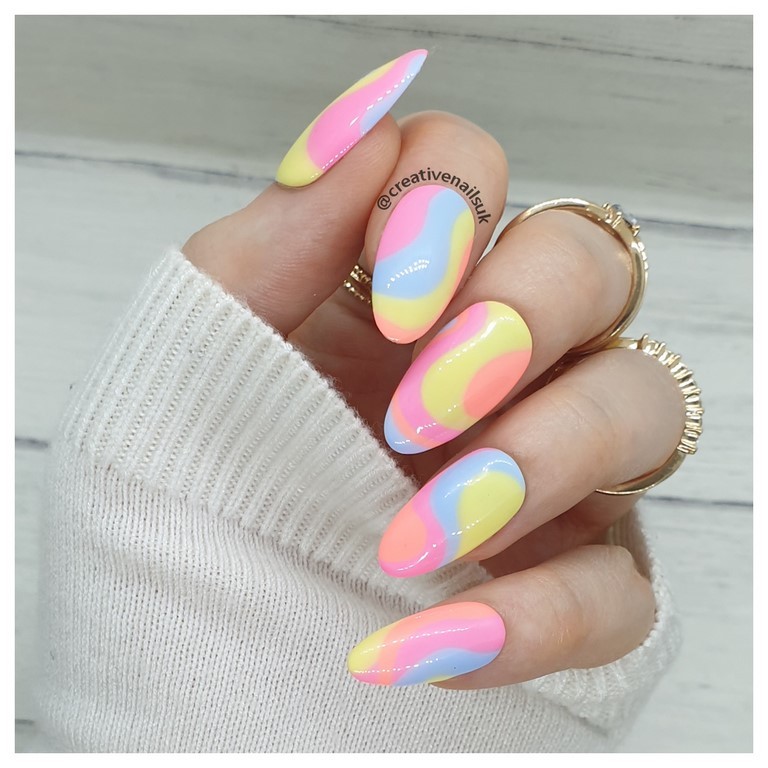 pink and blue nails