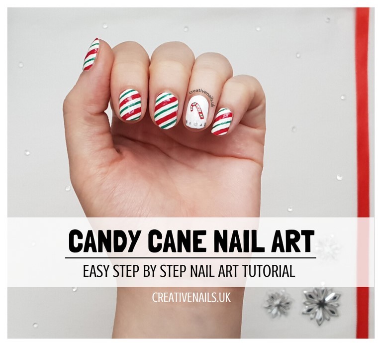 candy cane nail art tutorial