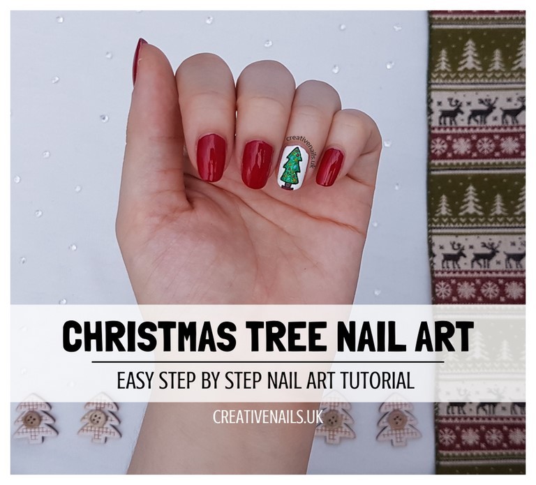 christmas tree nail art tutorial