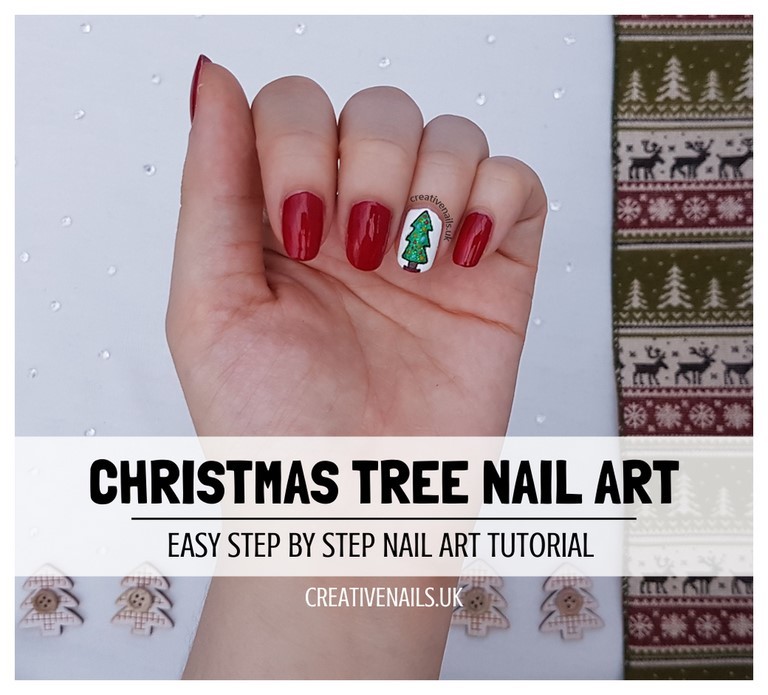 christmas tree nail art tutorial