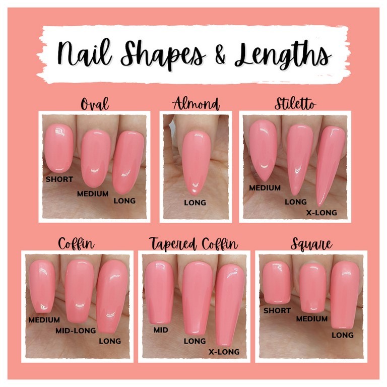 Oval false nails, square false nails, stiletto false nails, coffin false nails