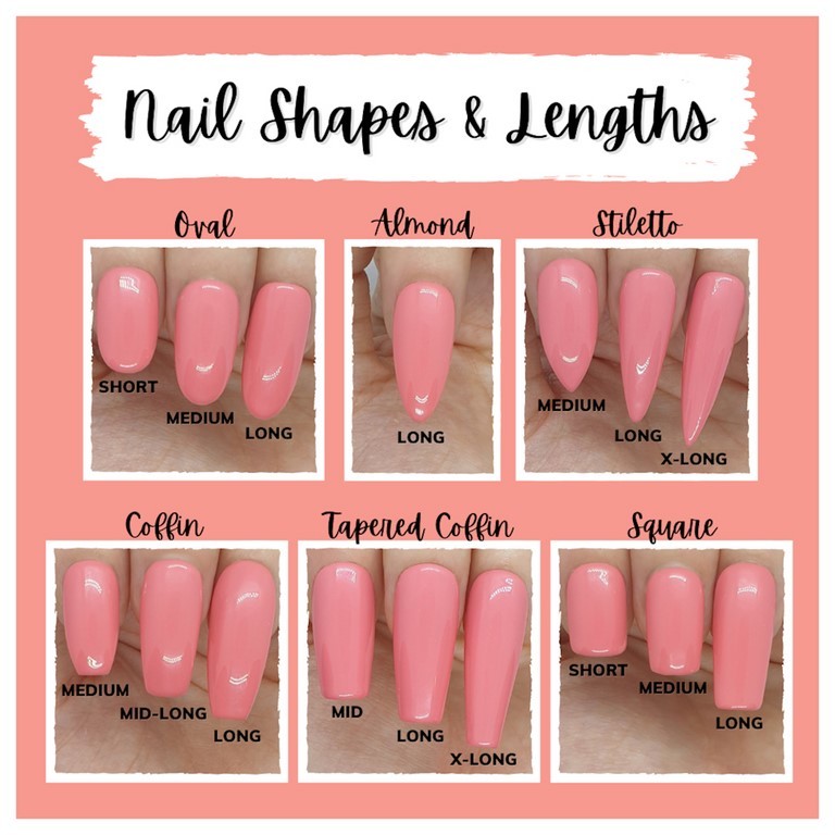 Oval false nails, square false nails, stiletto false nails, coffin false nails