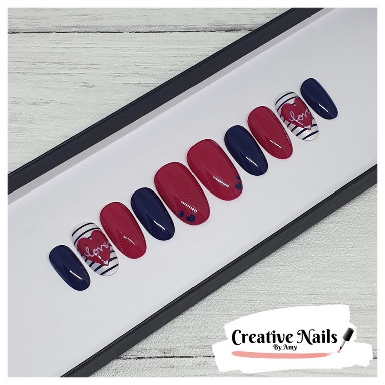Love Heart False Nails