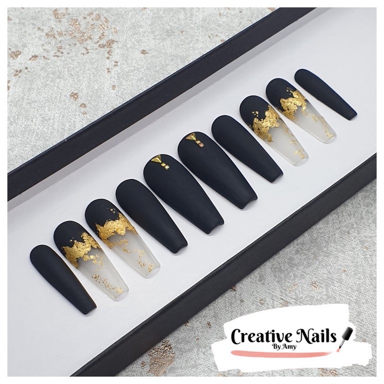 matte black nails