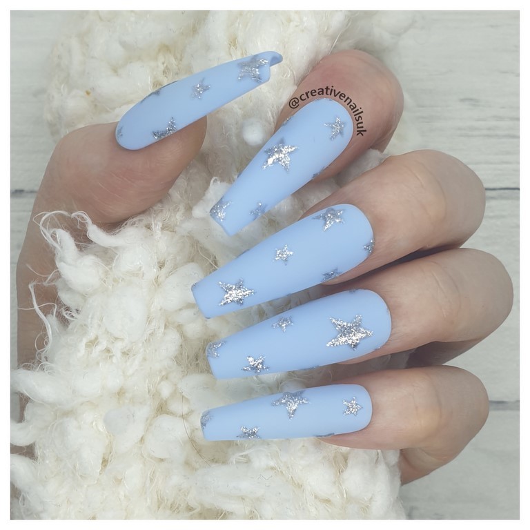 blue star nails
