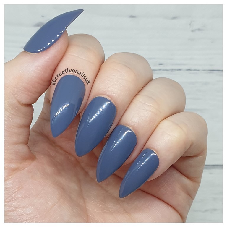 navy blue false nails