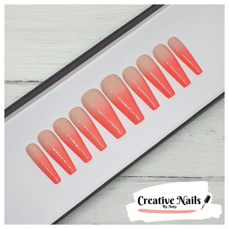 orange ombre nails