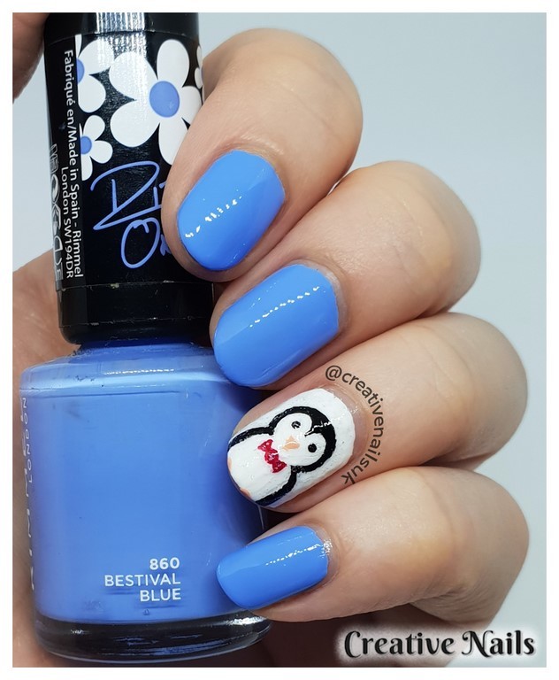 penguin nail art