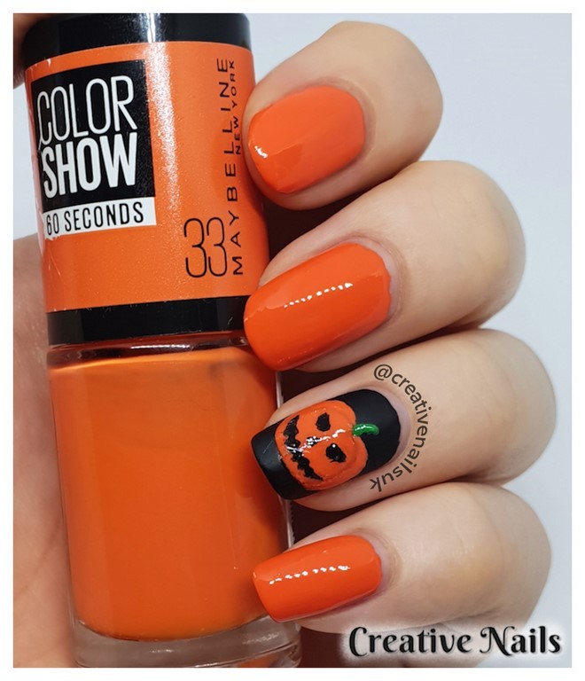 pumpkin nail art
