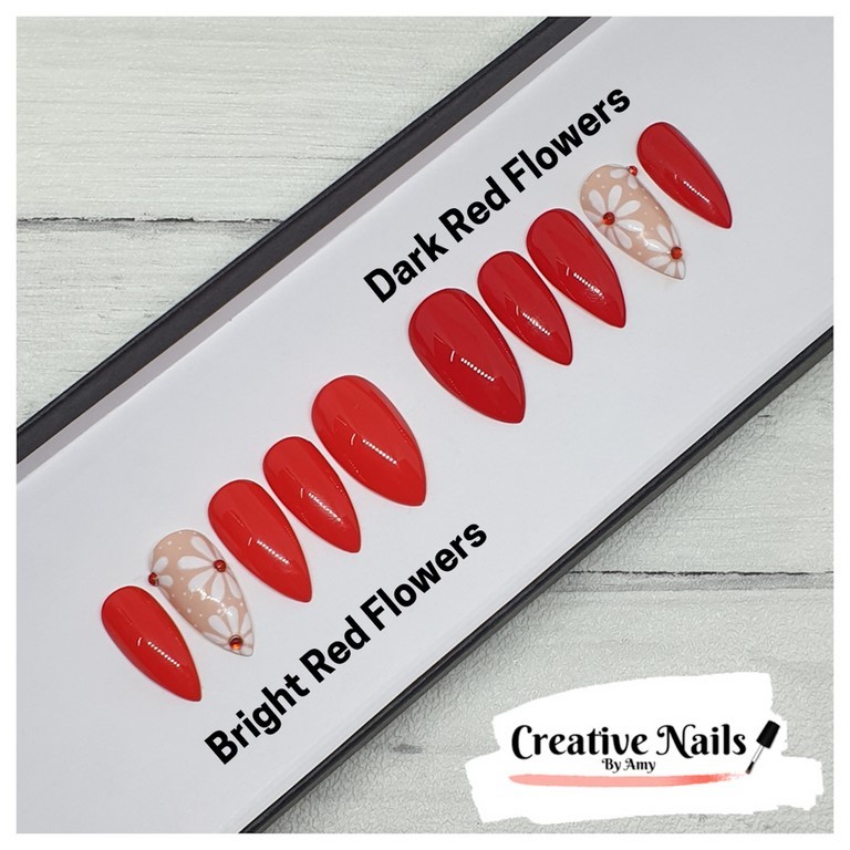 red false nails