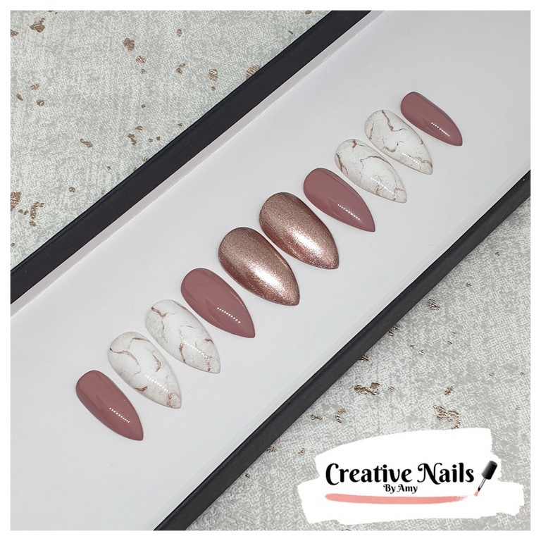 hand painted false nails