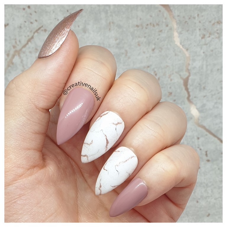 pink marble nails
