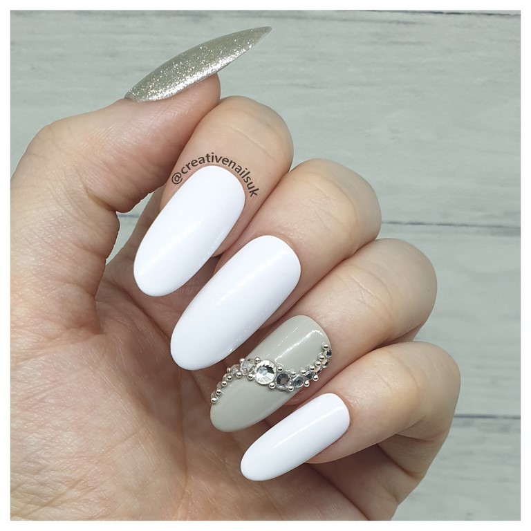 white acrylic nails